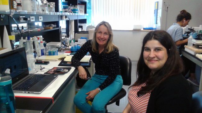Lisa Ridgway working with Dr. Raquel Romay-Tallon on the biomarkers project in Dr. Caruncho's lab at UVIC.2019.Patient-oriented research
