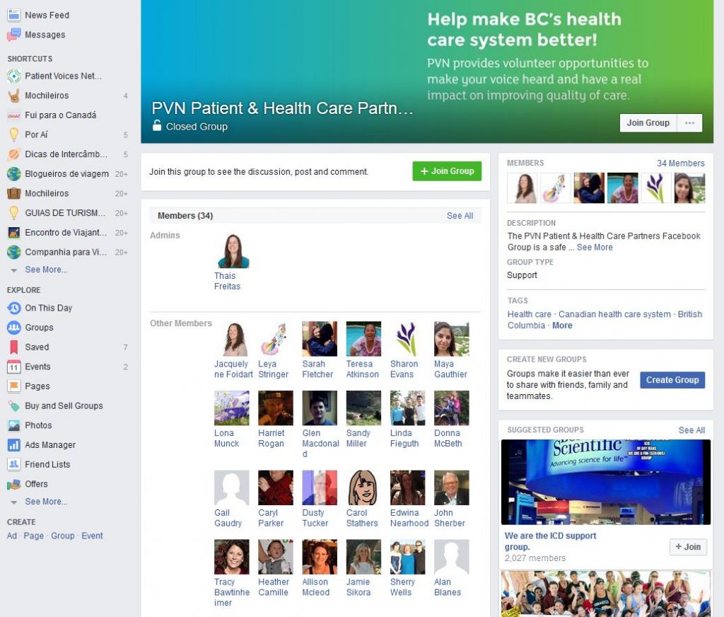 PVN Patient and Health Care Partners Facebook Group