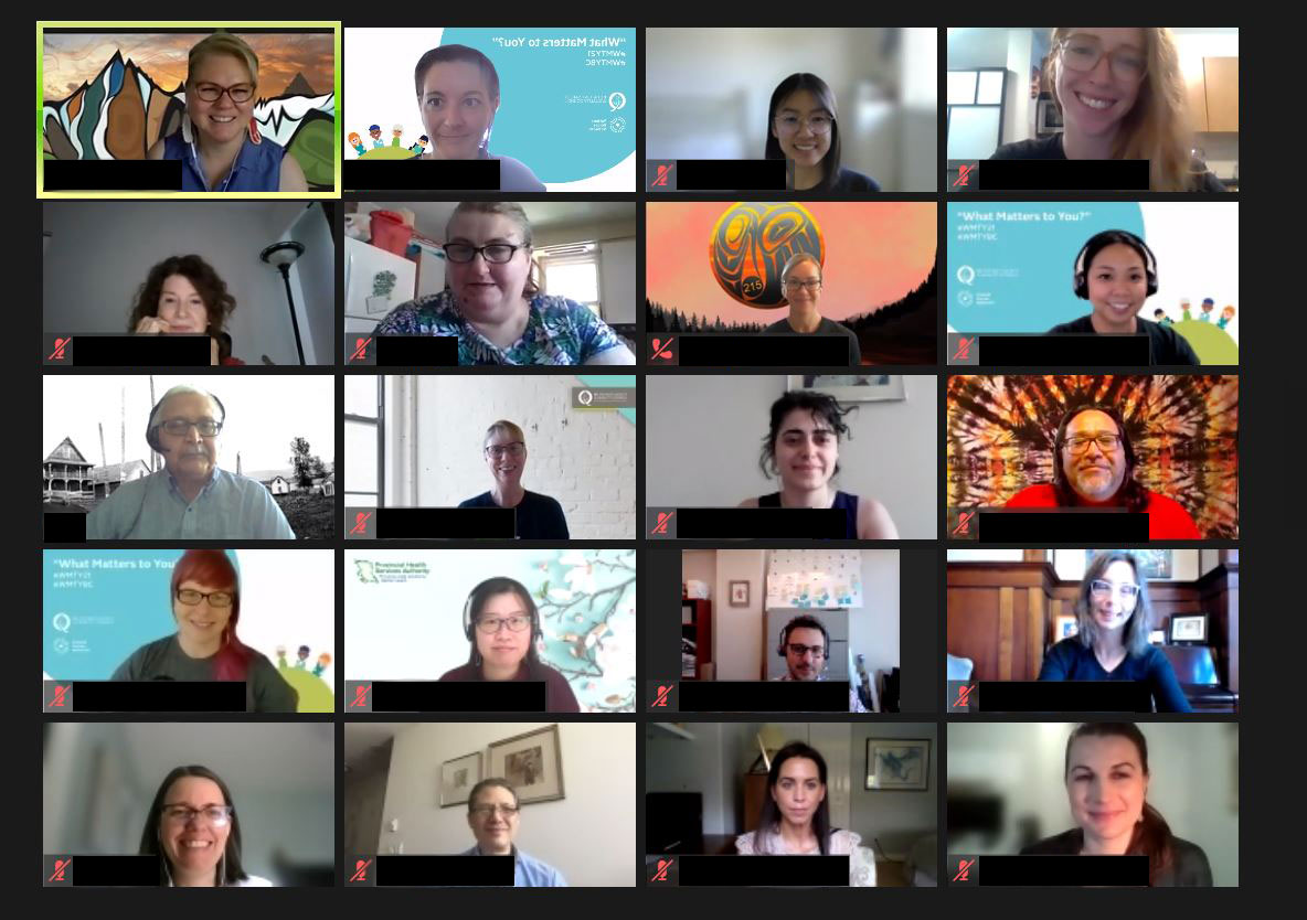 A screenshot of a Zoom meeting showing twenty participants.